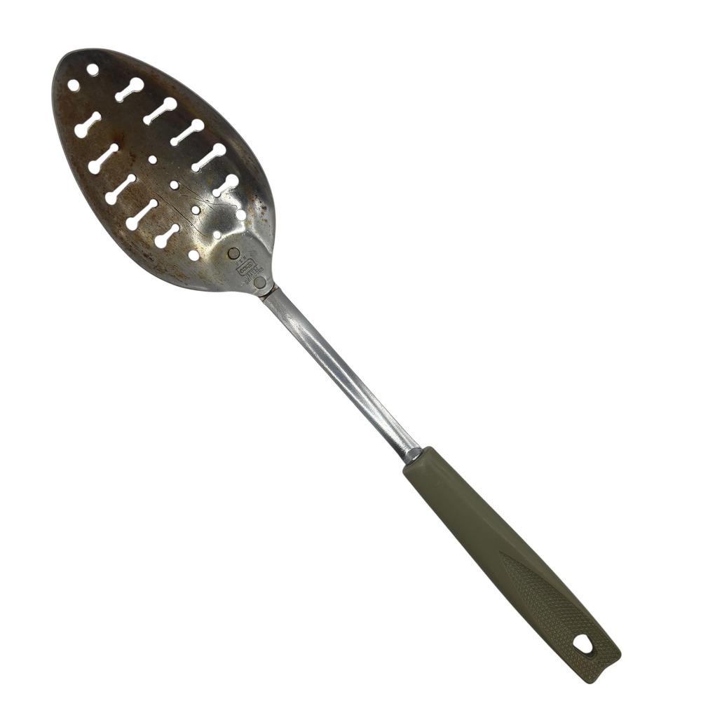 Vintage EKCO Chromium Plated Slotted Spoon U.S.A.‎ Kitchen Utensil Server